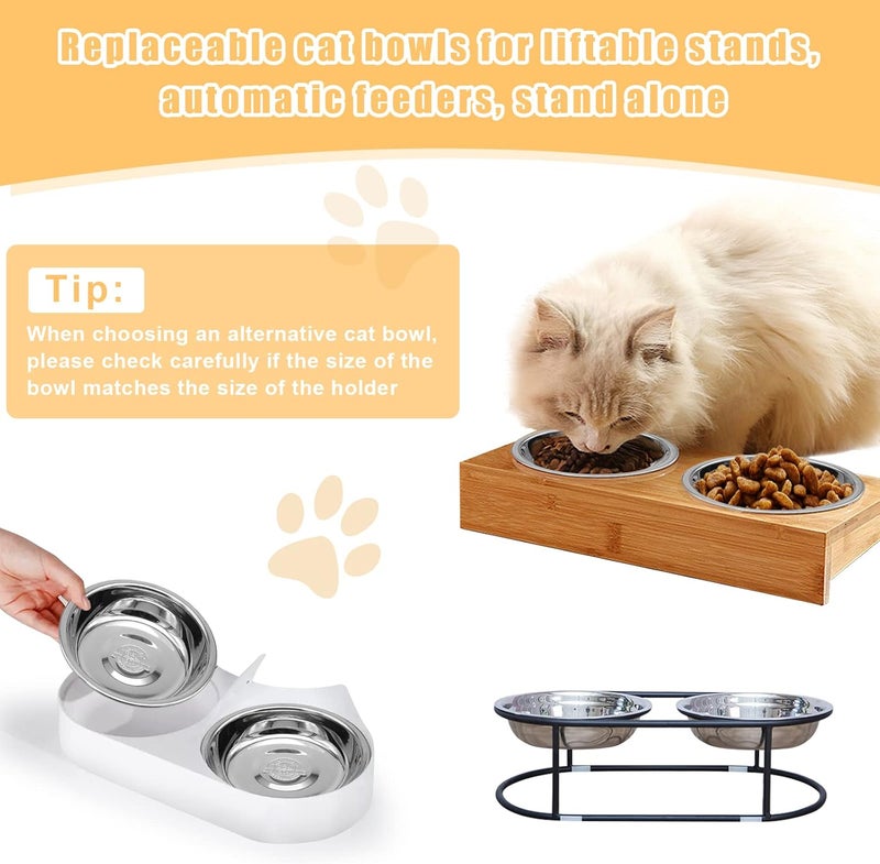 MicoSim Stainless Steel Cat Bowl - Shallow Wide Flat Cats Food Bowls,Metal Kitten Dishes Whisker Friendly Fatigue Relief,Replacement Basic Kitty Plates for Elevated Stand,Dishwasher Safe（Set of 12） - Image 5